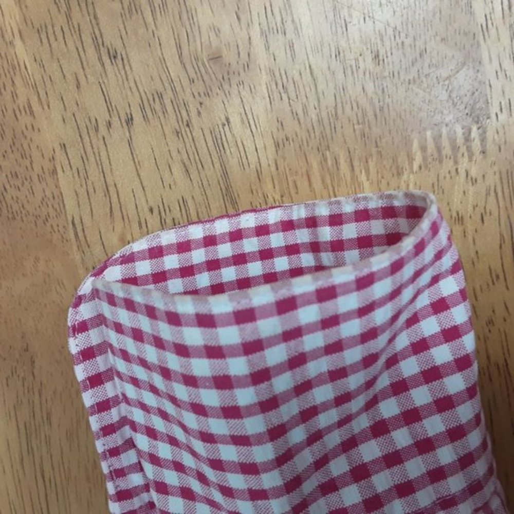 J.Crew Mens Red White Gingham Button Front Long Sleeve Shirt Small - Picture 7 of 9